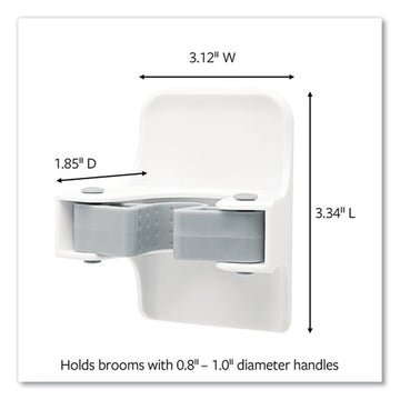 Command™ Broom Gripper, 3.12w X 1.85d X 3.34h, White-gray, 2 Grippers-4 Strips freeshipping - TVN Wholesale